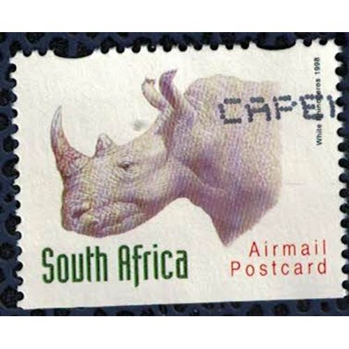 Afrique Du Sud Oblitéré Used Animaux Sauvages White Rhinoceros Rhinocéros Blanc