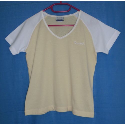 T-Shirt Jaune Et Blanc. Reebok. Taille 40