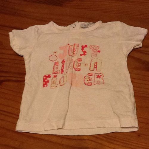 T-Shirt Pour Bebe Blanc Taille 62 Cm