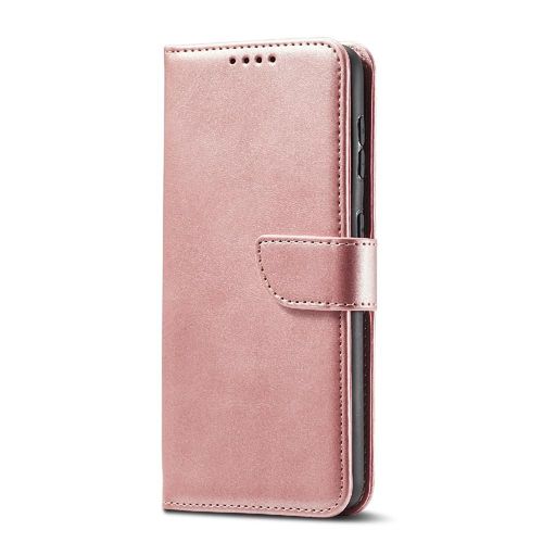 Étui Pour Samsung Galaxy Note8 Insertion De Carte Fibre De Carbone Magnétique Avec Porte-Cartes Kickstand Coque En Cuir Folio Flip Protection Complète - Couleur Rose