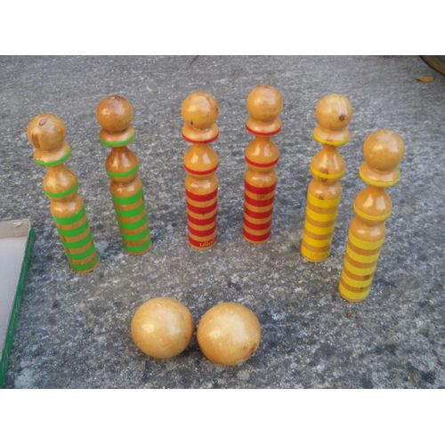Quilles Bois Rubannées Géantes Vilac Vintage