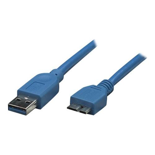 TECHly - Câble USB - Micro-USB de type B (M) pour USB type A (M) - USB 3.0 - 1 m - moulé - bleu