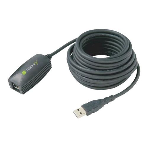 TECHly - Rallonge de câble USB - USB type A (F) pour USB type A (M) - USB 3.0 - 5 m - actif, moulé - noir