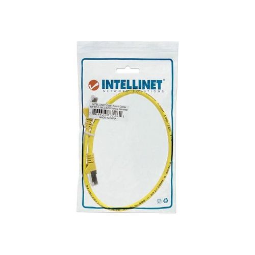 Intellinet Network Patch Cable, Cat6, 0.5m, Yellow, Copper, S/FTP, LSOH / LSZH, PVC, RJ45, Gold Plated Contacts, Snagless, Booted, Lifetime Warranty, Polybag - Cordon de raccordement - RJ-45 (M)...