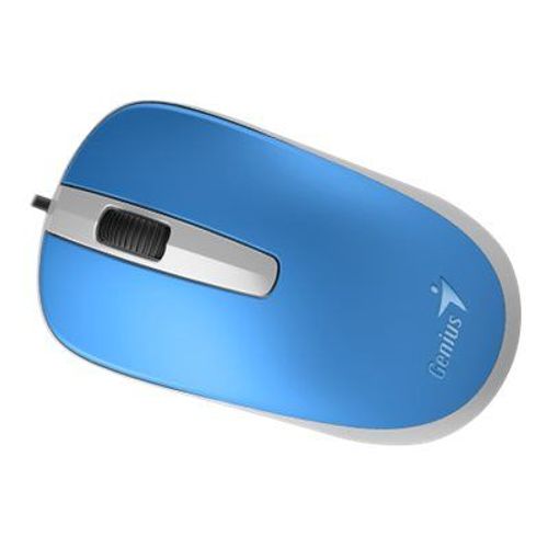 Genius DX-120 - Souris - droitiers et gauchers - optique - 3 boutons - filaire - USB - Bleu océan