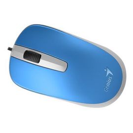 Genius DX-120 - Souris - droitiers et gauchers - optique - 3 boutons - filaire - USB - Bleu océan