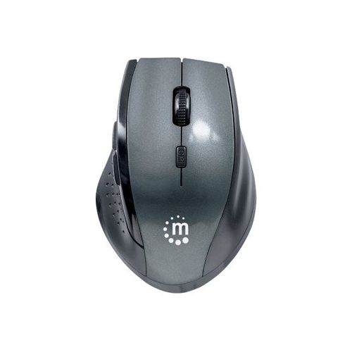 Manhattan Curve - Souris - droitiers et gauchers - optique - 5 boutons - sans fil - 2.4 GHz - récepteur sans fil USB - gris, noir