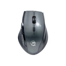 Manhattan Curve - Souris - droitiers et gauchers - optique - 5 boutons - sans fil - 2.4 GHz - récepteur sans fil USB - gris, noir