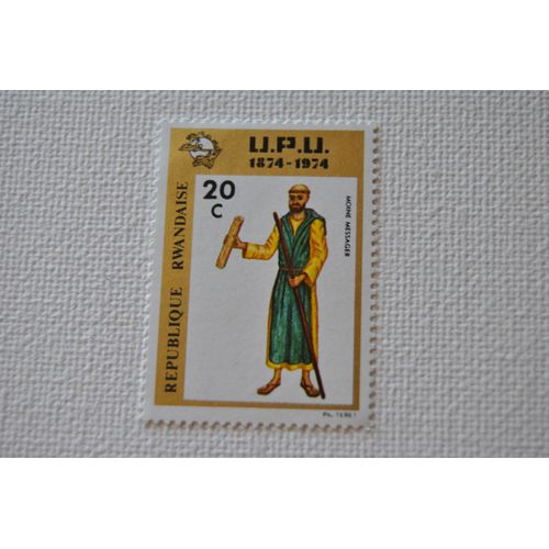 Timbre Rwanda 1974 Centenaire De L'union Postale Universelle