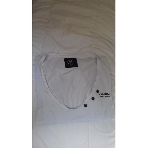 T-Shirt Cabaneli Milano Coton 38 Blanc 