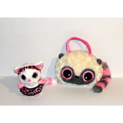 Yoohoo Friends En Jupe Ou Lemurien Au Gros Yeux  Doudou Peluche + Sac A Main  Peluche Yoohoo Tous Doux Aurora
