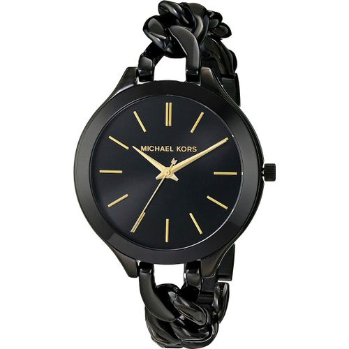 Montre Femme Michael Kors Slim Runway Mk3317 Bracelet En Acier Noir Brillant