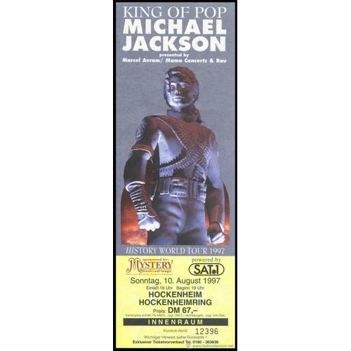 Billet Du History Tour De Michael Jackson Munchen 1997