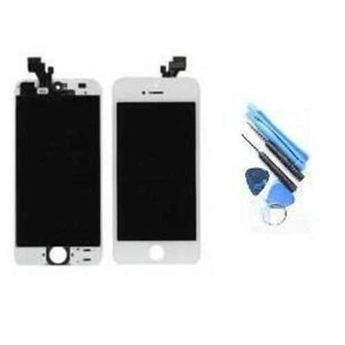 Écran Lcd + Vitre Tactile Complet Assemblé Pour Iphone 5 Blanc + Outils