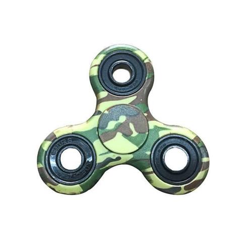 Tri Fidget Hand Spinner,Réducteur Edc Jouets Pour Adultes Enfant (Camouflage Vert)