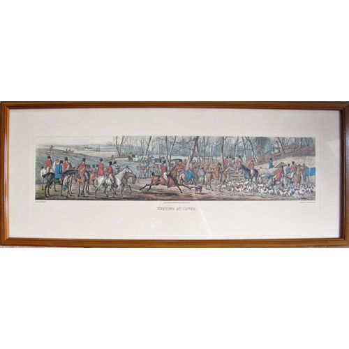 Gravure, D'après Halkel "Meeting At Cover" Planche En Couleurs 15 X 52 Cm