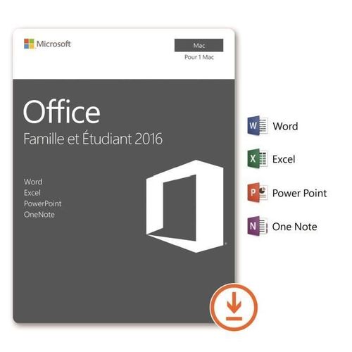 Office Famille Et Etudiant 2016 - Mac / "Version Dématérialisée"