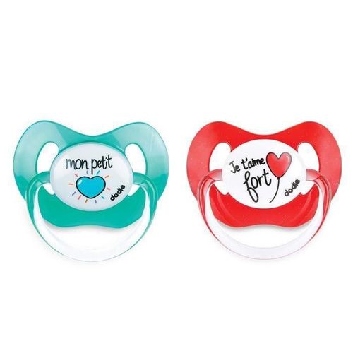 Dodie Sucette Duo P45 + 6 Mois -Physiologique - Coeurs