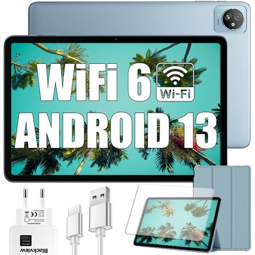 Blackview Tab 30 WiFi Tablette Tactile 10.1 pouces HD+ IPS Android 13Go WiFi 6, RAM 6 Go ROM 64 Go-SD 128 To 5100mAh - Bleu