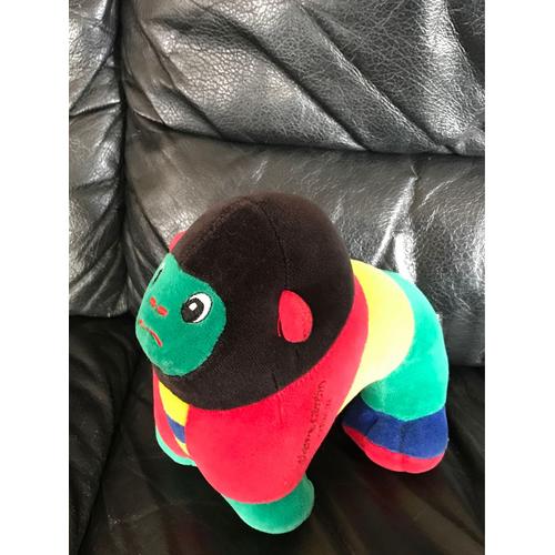 Rare Peluche Doudou Gorille Multicolore Vintage Par Pierre Cardin 