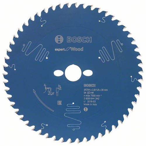 Bosch Lame de scie circularie EX WO, T 254x30-54, 254 x 30 mm, 54 - 2608644342