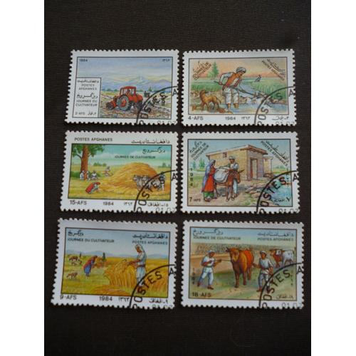 Lot De 6 Timbres 1984:Afghanistan:Journée Du Cultivateur.