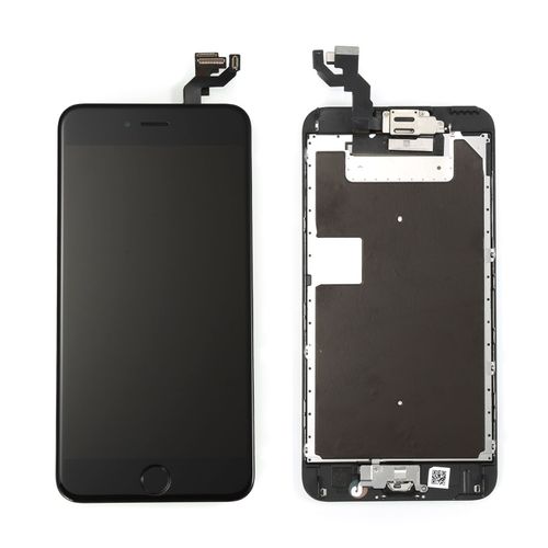 Noir Complet Ecran Lcd Vitre Tactile Sur Châssis + Home Caméra + Écouteur Pour Iphone 6s Plus 5.5" + Outils De Réparation + Film Protection D'écran En Verre Trempé