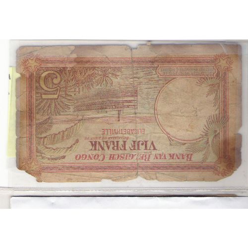 Billet 5 Fr Congo Belge "Elisabethville"