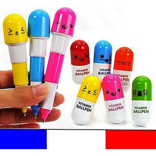 Rigolo Stylo Bille Pilule Gélule Télescopique - Idée Cadeau Original Kawaii