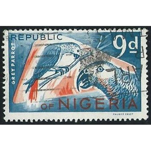 Perroquet Gris Nigeria 1966. Oblitéré