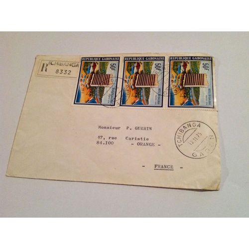 Enveloppe Timbrée Oblitérée.Gabon