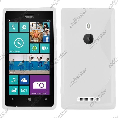 Ebeststar ® Pour Nokia Lumia 925 - Housse Etui Coque Silicone Gel Motif S-Line Protection Souple, Couleur Transparent [Dimensions Precises De Votre Appareil : 129 X 70.6 X 8.5 Mm, Écran 4.5'']