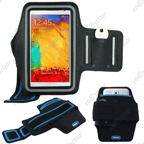 Ebeststar ® Pour Samsung Galaxy Note 3 Gt-N9000, N9002, N9005 - Brassard Sport Néoprène Housse Coque Etui De Protection Armband Case, Couleur Noir [Dimensions Precises De Votre Appareil : 79.2 X 151.2 X 8.3 Mm, Écran 5.7'']