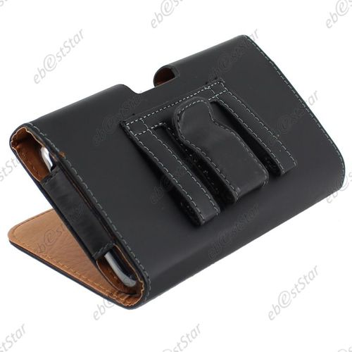 Ebeststar ® Pour Samsung Galaxy Note 3 Gt-N9000, N9002, N9005 - Housse Etui Clip Ceinture Portefeuille, Couleur Noir [Dimensions Precises De Votre Appareil : 79.2 X 151.2 X 8.3 Mm, Écran 5.7'']