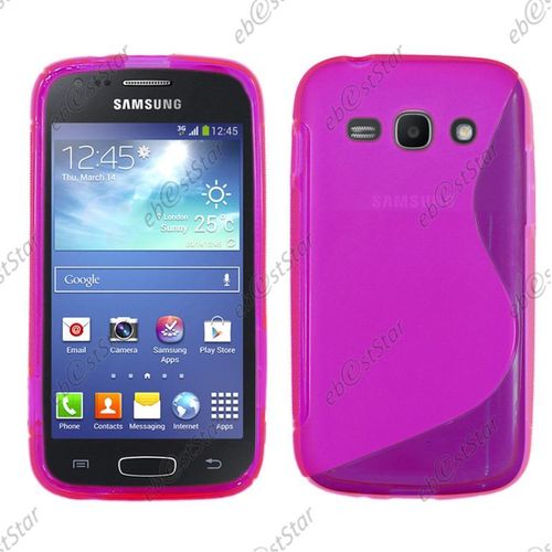 Ebeststar ® Pour Samsung Galaxy Ace 3 Gt-S7270, S7272, S7275 - Housse Etui Coque Silicone Gel Motif S-Line Protection Souple, Couleur Violet [Dimensions Precises De Votre Appareil : 121.2 X 62.7 X 9.8 Mm, Écran 4'']