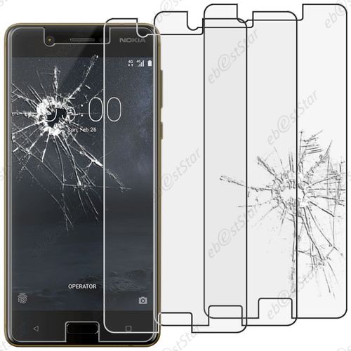 Ebeststar ® Pour Nokia Nokia 5 - Lot X3 Film Protection Écran Verre Trempé Anti Casse Anti-Rayures [Dimensions Precises De Votre Appareil : 149.7 X 72.5 X 8 Mm, Écran 5.2''] [Note Importante Lire Description]