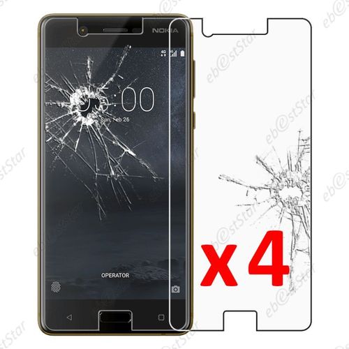 Ebeststar ® Pour Nokia Nokia 5 - Lot X4 Film Protection Écran Verre Trempé Anti Casse Anti-Rayures [Dimensions Precises De Votre Appareil : 149.7 X 72.5 X 8 Mm, Écran 5.2''] [Note Importante Lire Description]