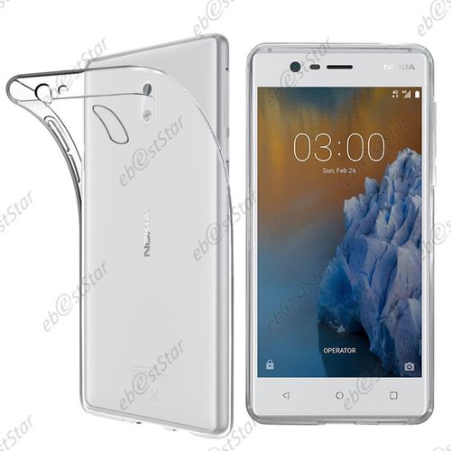 Ebeststar ® Pour Nokia Nokia 3 - Housse Etui Coque Silicone Gel Souple Ultra Fine 0,3mm Et Invisible, Couleur Transparent [Dimensions Precises De Votre Appareil : 143.4 X 71.4 X 8.5 Mm, Écran 5'']