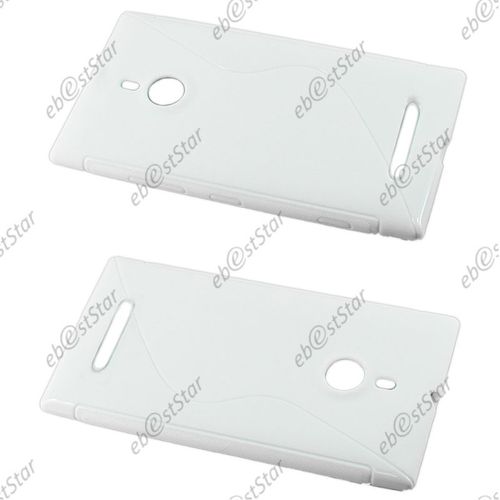 Ebeststar ®  Coque S-Line Silicone Gel Motif Vague Housse Etui Protection Souple Pour Nokia Lumia 925, Couleur Blanc [Dimensions Precises De Votre Appareil : 129 X 70.6 X 8.5 Mm, Écran 4.5'']