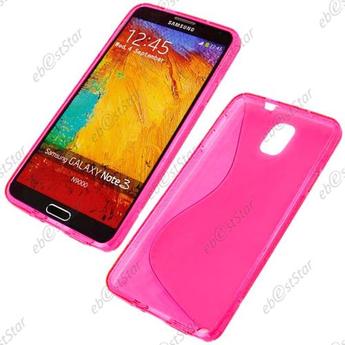 Ebeststar ®  Coque S-Line Silicone Gel Motif Vague Housse Etui Protection Souple Pour Samsung Galaxy Note 3 Gt-N9000, N9002, N9005, Couleur Rose [Dimensions Precises De Votre Appareil : 79.2 X 151.2 X 8.3 Mm, Écran 5.7'']