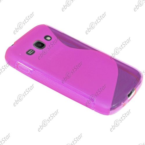 Ebeststar ®  Coque S-Line Silicone Gel Motif Vague Housse Etui Protection Souple Pour Samsung Galaxy Ace 3 Gt-S7270, S7272, S7275, Couleur Violet [Dimensions Precises De Votre Appareil : 121.2 X 62.7 X 9.8 Mm, Écran 4'']