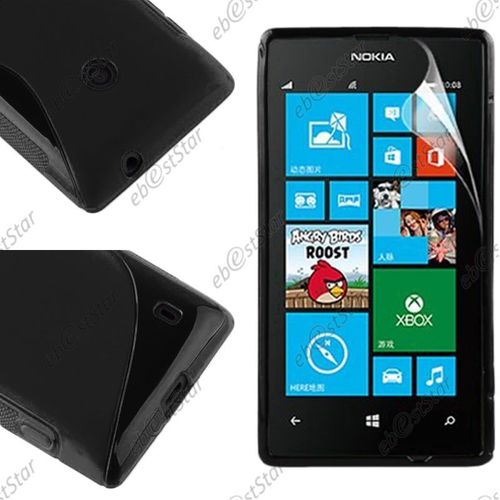 Ebeststar ® Etui Housse Coque S-Line Silicone Protection En Gel Pour Nokia Lumia 520, Couleur Noir [Dimensions Precises De Votre Appareil : 119.9 X 64 X 9.9 Mm, Écran 4'']