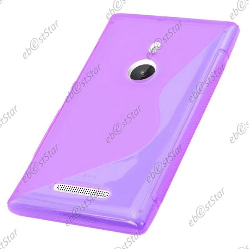 Ebeststar ® Etui Housse Coque S-Line Silicone Protection En Gel Pour Nokia Lumia 925, Couleur Violet [Dimensions Precises De Votre Appareil : 129 X 70.6 X 8.5 Mm, Écran 4.5'']