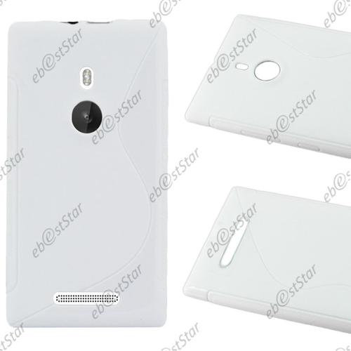 Ebeststar ® Etui Housse Coque S-Line Silicone Protection En Gel Pour Nokia Lumia 925, Couleur Blanc [Dimensions Precises De Votre Appareil : 129 X 70.6 X 8.5 Mm, Écran 4.5'']