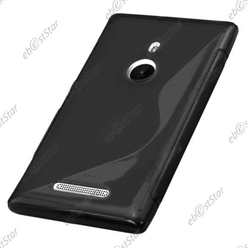 Ebeststar ® Etui Housse Coque S-Line Silicone Protection En Gel Pour Nokia Lumia 925, Couleur Noir [Dimensions Precises De Votre Appareil : 129 X 70.6 X 8.5 Mm, Écran 4.5'']