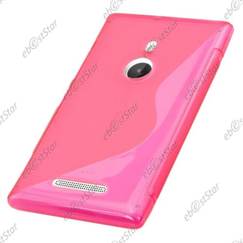 Ebeststar ® Etui Housse Coque S-Line Silicone Protection En Gel Pour Nokia Lumia 925, Couleur Rose [Dimensions Precises De Votre Appareil : 129 X 70.6 X 8.5 Mm, Écran 4.5'']
