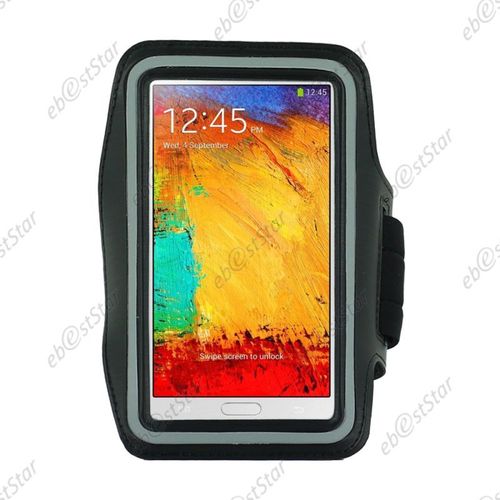Ebeststar ® Coque Etui De Protection Housse Brassard Sport Pour Samsung Galaxy Note 3 Gt-N9000, N9002, N9005, Couleur Noir [Dimensions Precises De Votre Appareil : 79.2 X 151.2 X 8.3 Mm, Écran 5.7'']