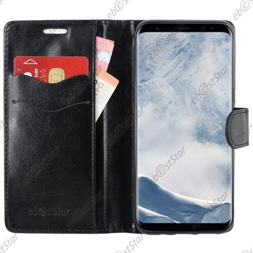 Ebeststar ® Housse Portefeuille Coque Etui Protection Folio Pour Samsung Galaxy S8 Plus, Couleur Noir [Dimensions Precises De Votre Appareil : 159.5 X 73.4 X 8.1 Mm, Écran 6.2'']