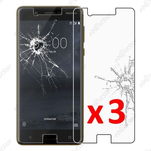 Ebeststar ® Lot X3 Film Protection Écran Verre Trempé Protecteur Tout Écran Pour Nokia Nokia 5 [Dimensions Precises De Votre Appareil : 149.7 X 72.5 X 8 Mm, Écran 5.2''] [Note Importante Lire Description]