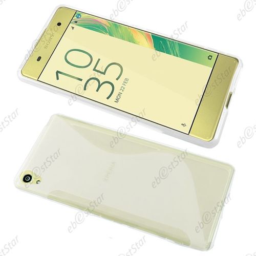 Ebeststar ®  Film Protection Écran Verre Trempé + Coque Silicone Housse Etui Protection Souple Pour Sony Xperia Xa, Xa Dual, Transparent [Dimensions Precises De Votre Appareil : 143.6 X 66.8 X 7.9 Mm, Écran 5''] [Note Importante Lire Description]